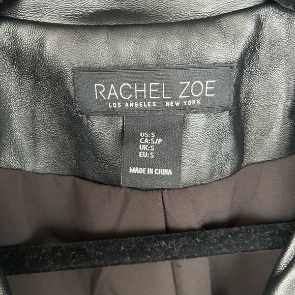 Rachel Zoe Faux Leather 90s Blazer Cinched Sleeves Size Small - Picture 6 of 11